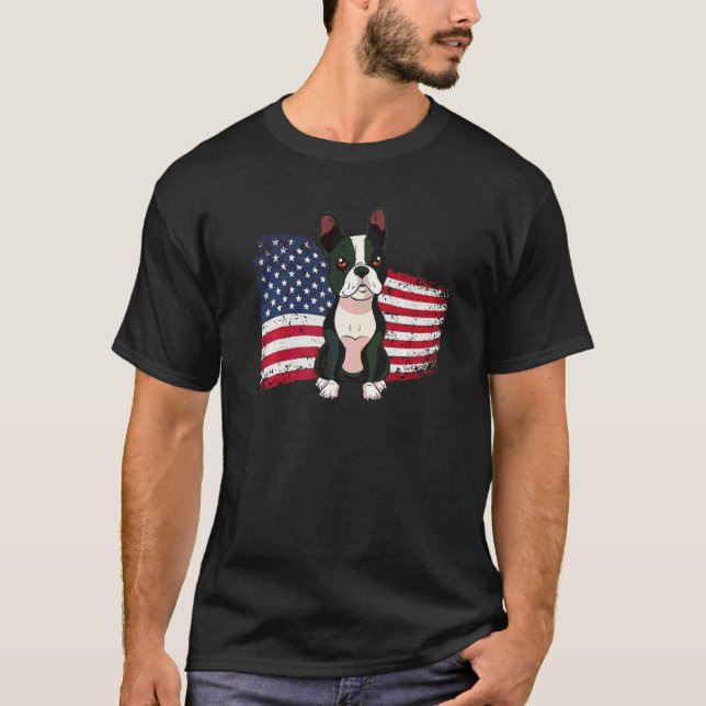 Boston Terrier Hundras  69 T Shirt (Framsida)