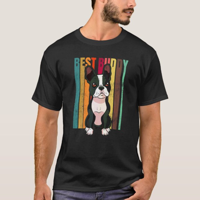 Boston Terrier Hundras  86 T Shirt (Framsida)