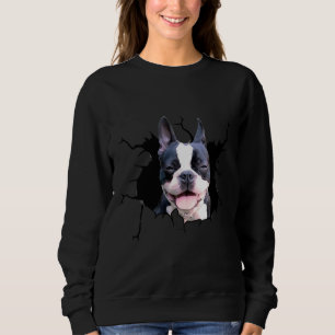 Boston Terrier Hundrasers Hundar Puppy Decal Crack T Shirt