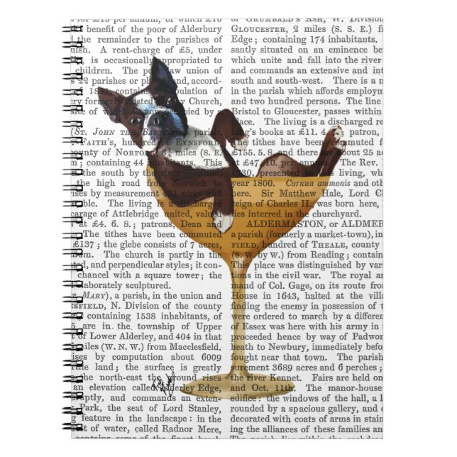 Boston Terrier i Cocktail Glass 2 Anteckningsbok Med Spiral (Framsidan)