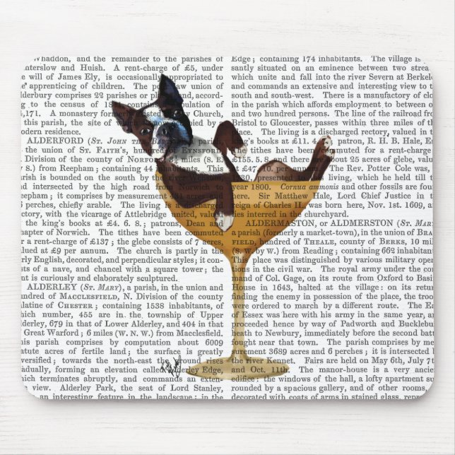 Boston Terrier i Cocktail Glass 2 Musmatta (Framsidan)