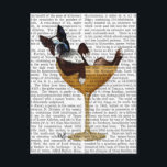 Boston Terrier i Cocktail Glass 2 Vykort<br><div class="desc">Husdjur</div>