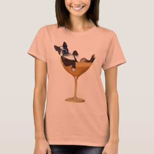 Boston Terrier i Cocktail Glass T-shirt