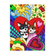 Boston Terrier i Doodle Mönster personalizable