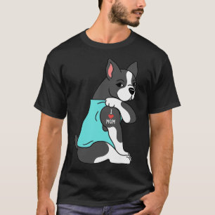 Boston Terrier I Kärlek Mamma Tattoo Hund Funny Mo T Shirt