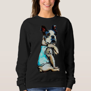 Boston Terrier I Kärlek Mamma Tattoo Hund Mors dag T Shirt
