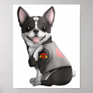 Boston Terrier I Kärlek Mamma Tattoo Hund tröja Mo Poster