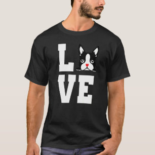 Boston Terrier i Kärlek min bostie för Hund T Shirt