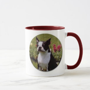 Boston Terrier i trädgårds- mugg