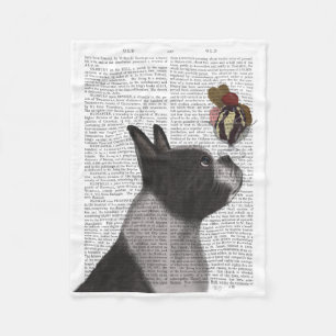 Boston Terrier Ice Cream Fleecefilt