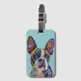 Boston Terrier illustration Luggage Tag Bagagebricka