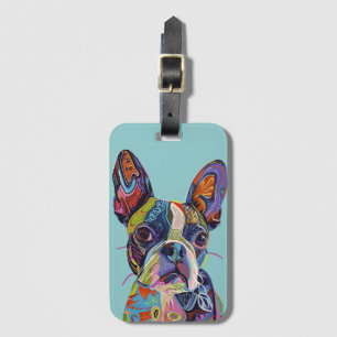 Boston Terrier illustration Luggage Tag Bagagebricka
