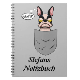 Boston Terrier in Brusttasche, lustig Anteckningsbok