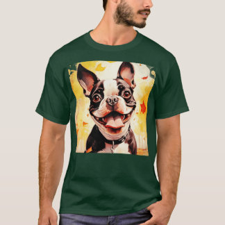 Boston Terrier in Fall T Shirt