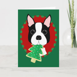 Boston Terrier jul Helgkort