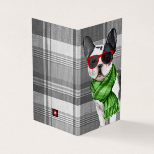 Boston Terrier Jul Hund Play Helgdag Kort