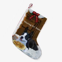 Boston Terrier jul Liten Julstrumpa