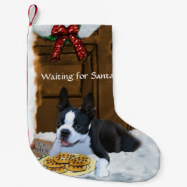 Boston Terrier jul Liten Julstrumpa