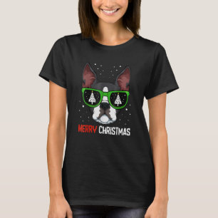 Boston Terrier jul Pajama Hund Sunglass X M T Shirt