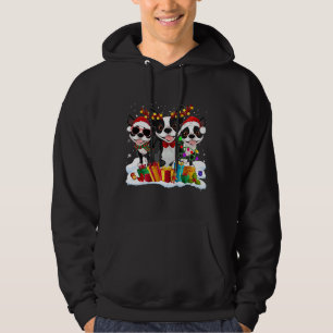 Boston Terrier jul Santa Hat Julafton Ljus Hund Hoodie