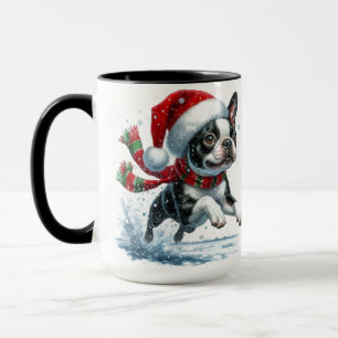 Boston Terrier jul Snö Mugg