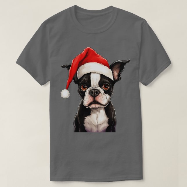 Boston Terrier jul T Shirt (Design framsida)