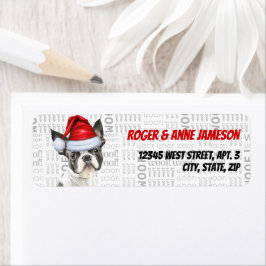 Boston Terrier-julets Hund-Returadress Returadress Etikett