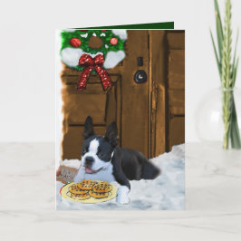 Boston Terrier-julgåvor Helgkort