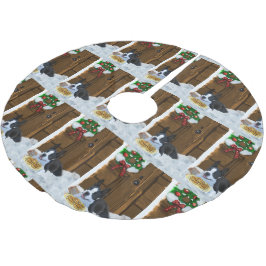 Boston Terrier-julgåvor Julgransmatta Borstad Polyester