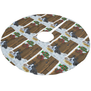 Boston Terrier-julgåvor Julgransmatta Borstad Polyester