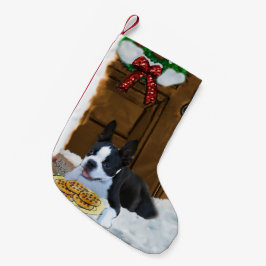 Boston Terrier-julgåvor Liten Julstrumpa