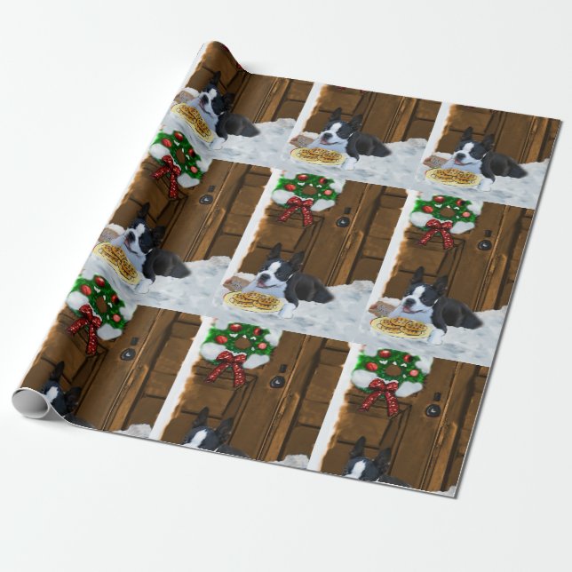 Boston Terrier-julgåvor Presentpapper (Utrullad)