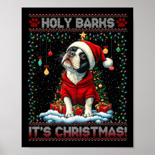 Boston Terrier Julgran Dekoration Hund Kärlek Poster