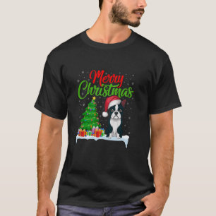 Boston Terrier Julgran Ljus Funny Julafton Do T Shirt