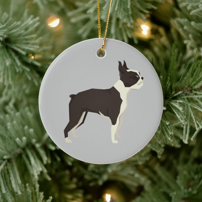 Boston Terrier julgransprydnad Keramik (Träd)