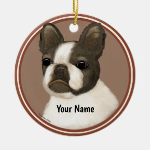 Boston Terrier Julgransprydnad Keramik