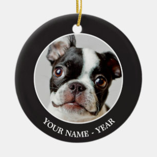 Boston Terrier Julgransprydnad Keramik