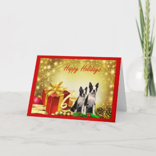 Boston Terrier-julklapp Helgkort