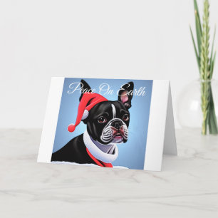 Boston Terrier-julkort - Helgdag Helgkort