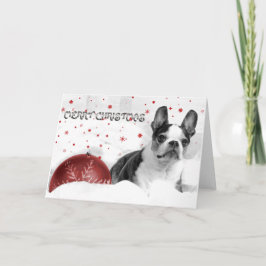 Boston Terrier-julkort Helgkort