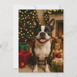 Boston Terrier Julkort Inbjudningar