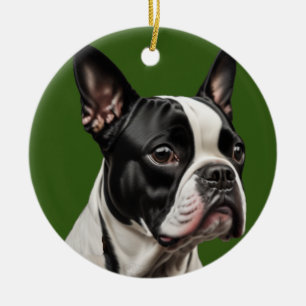 Boston Terrier-julprydnad Julgransprydnad Keramik