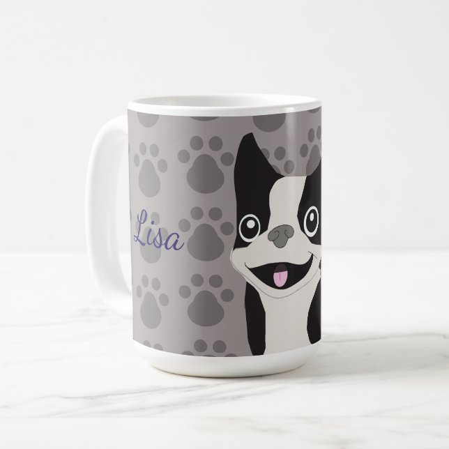 Boston Terrier Kaffemugg (Framsida vänster)