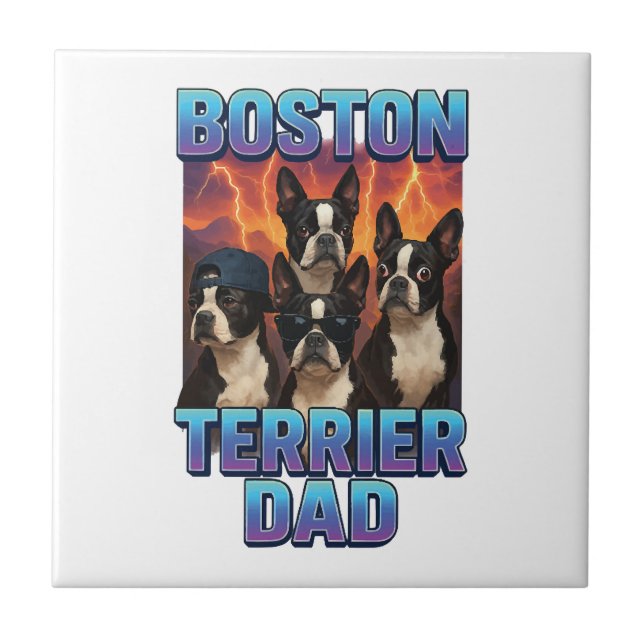 Boston Terrier Kakelplatta (Framsidan)