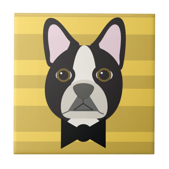 Boston Terrier Kakelplatta (Framsidan)