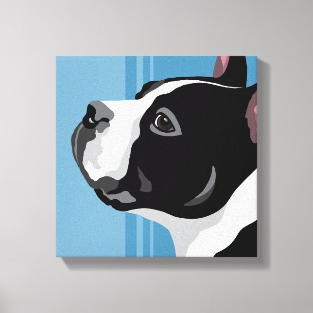 Boston Terrier-Kanvastryck Canvastryck (Framsida)