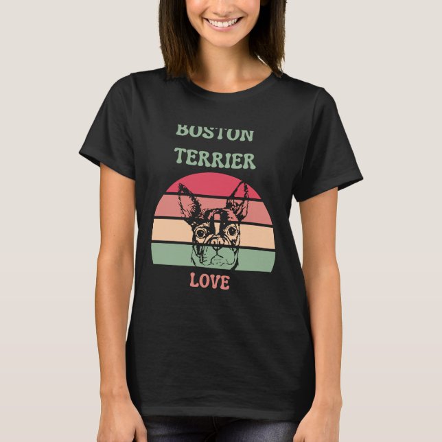 Boston Terrier Kärlek 160 T Shirt (Framsida)