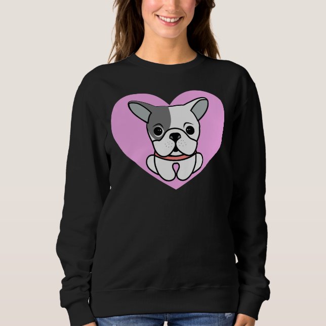Boston Terrier Kärlek Heart T Shirt (Framsida)