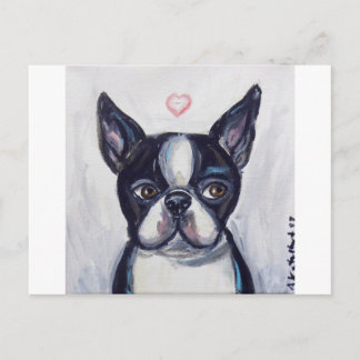 Boston Terrier Kärlek hjärta Vykort