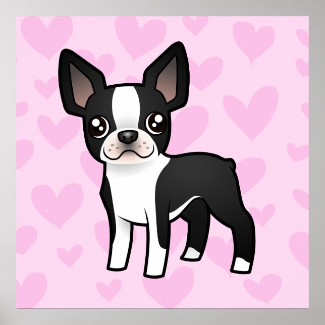 Boston Terrier Kärlek Poster (Framsidan)